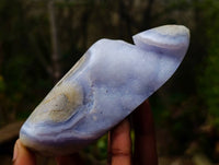 Polished Blue Lace Agate Geodes x 3 From Malawi