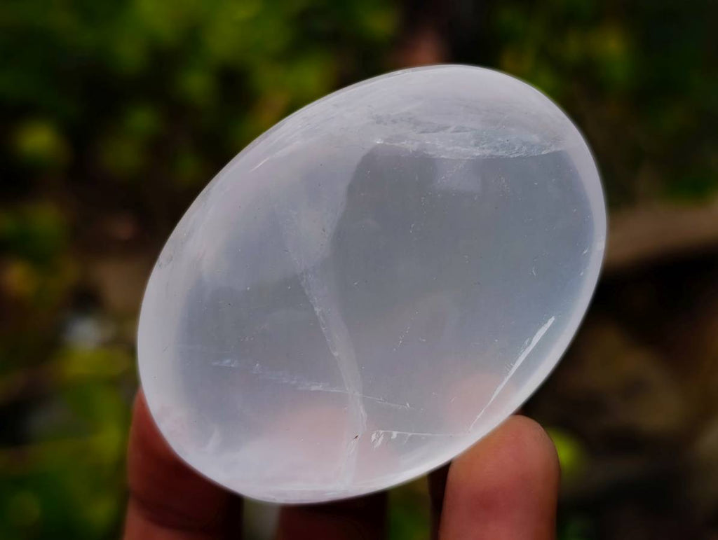 Polished Girasol Pearl Quartz Palm Stones x 12 From Ambatondrazaka, Madagascar - Toprock Gemstones and Minerals 