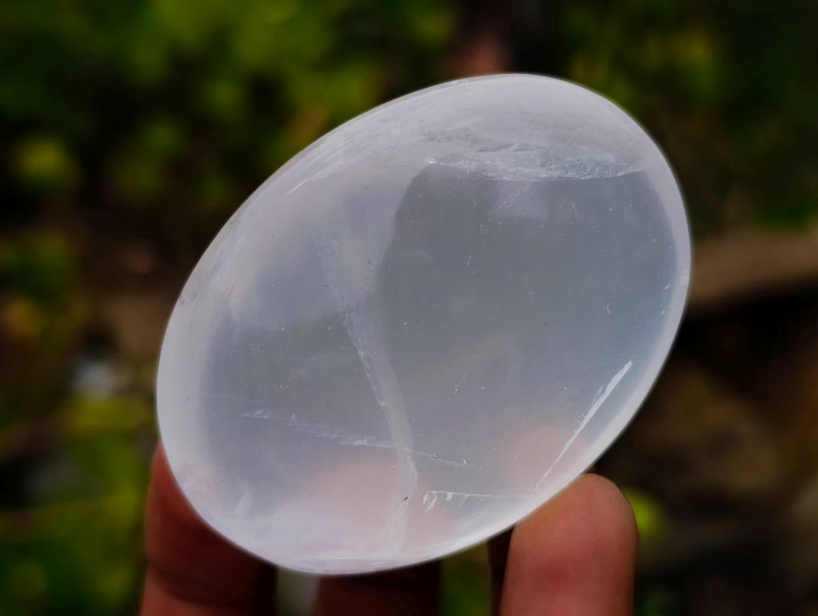 Polished Girasol Pearl Quartz Palm Stones x 12 From Ambatondrazaka, Madagascar - Toprock Gemstones and Minerals 