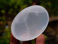 Polished Girasol Pearl Quartz Palm Stones x 12 From Ambatondrazaka, Madagascar
