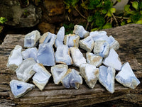 Natural Blue Lace Agate Geode Specimens x 24 From Malawi