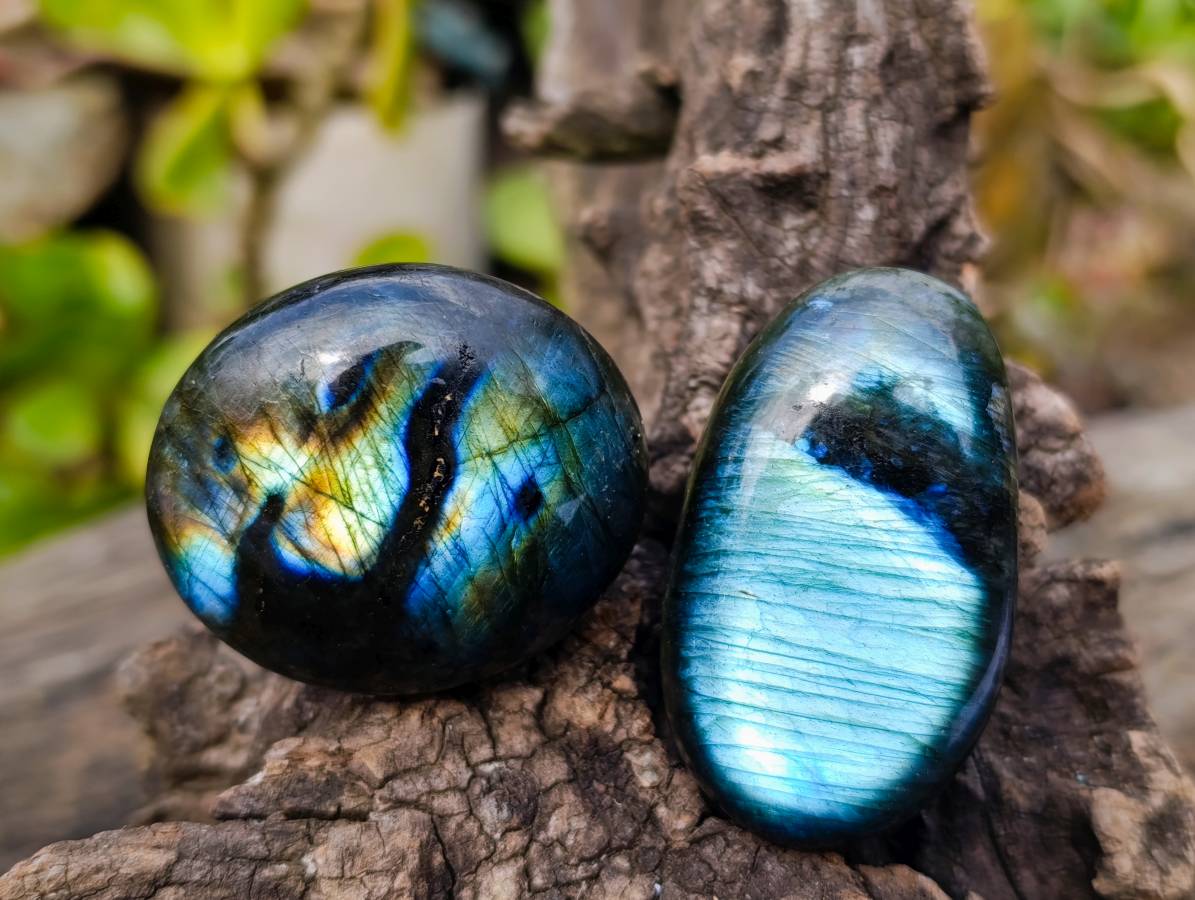 Polished Labradorite Palm Stones x 20 From Tulear, Madagascar - Toprock Gemstones and Minerals 