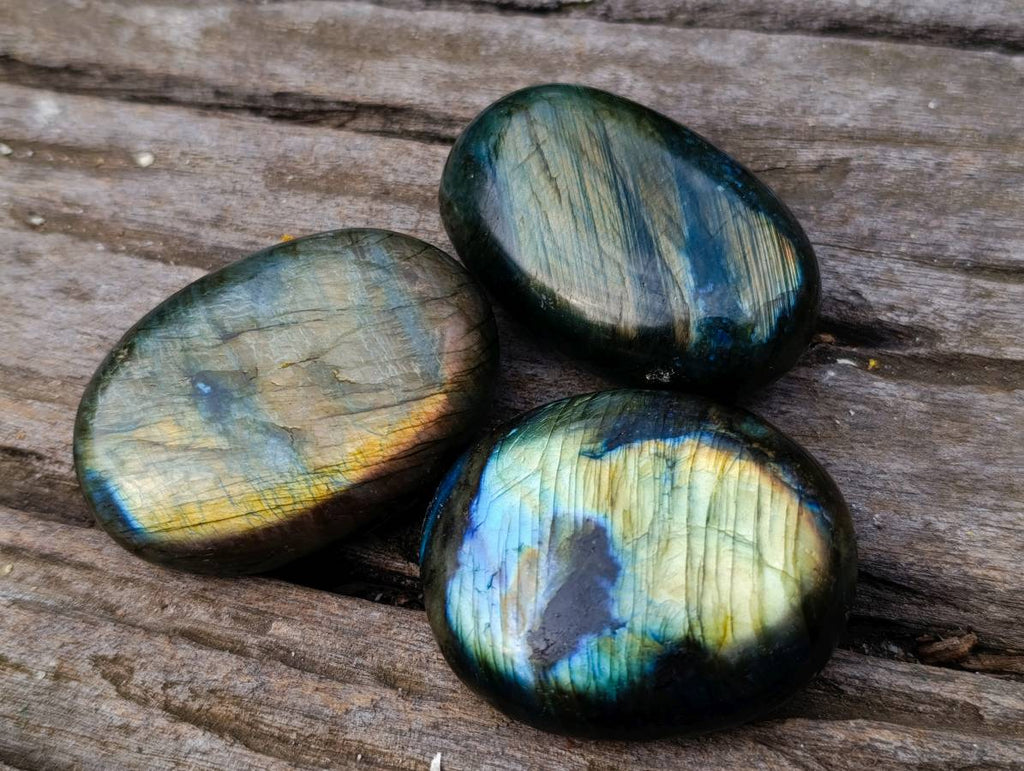 Polished Labradorite Palm Stones x 20 From Tulear, Madagascar - Toprock Gemstones and Minerals 