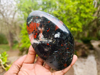 Polished Bloodstone Standing Free Forms x 2 From Swaziland