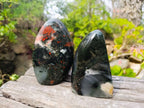 Polished Bloodstone Standing Free Forms x 2 From Swaziland - Toprock Gemstones and Minerals 