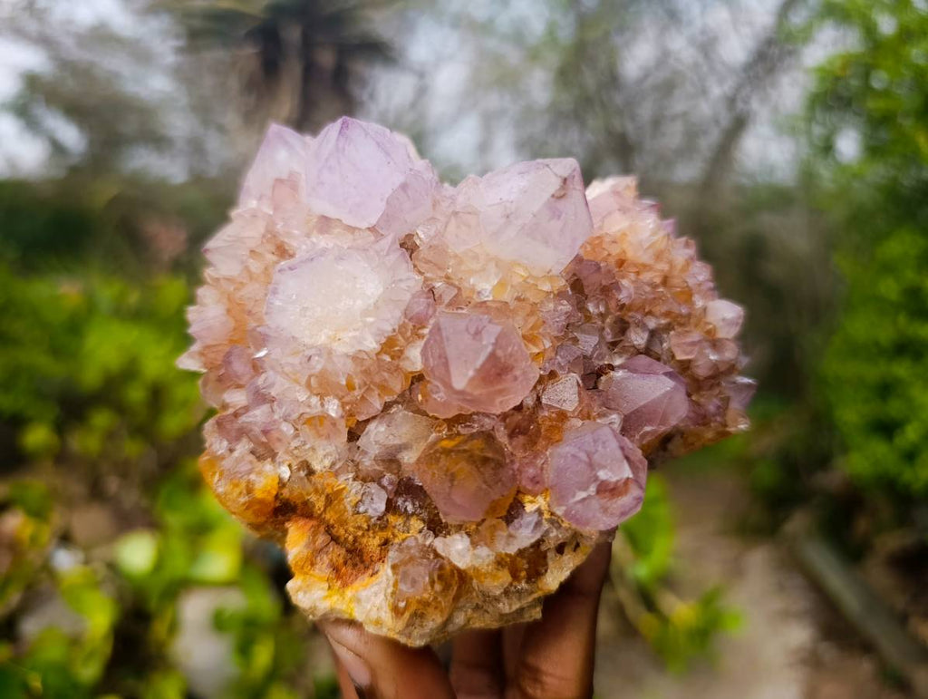 Natural Amethyst Spirit Quartz Clusters x 3 From South Africa - Toprock Gemstones and Minerals 