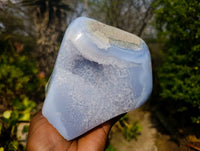 Polished Blue Lace Agate Standing Free Form x 1 From Malawi