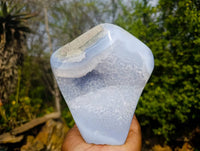 Polished Blue Lace Agate Standing Free Form x 1 From Malawi