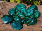 Polished Flower Banded Malachite Free Forms x 12 From Congo - Toprock Gemstones and Minerals 