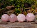 Polished Rose Quartz Spheres x 4 From Madagascar - Toprock Gemstones and Minerals 
