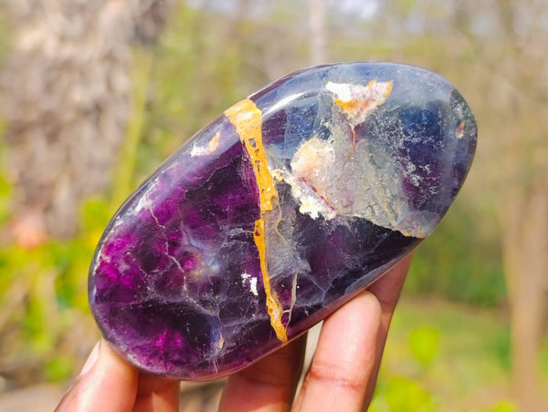 Polished Watermelon Fluorite Free Forms x 6 From Uis, Namibia