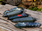 Polished Double Terminated Bloodstone Points x 5 From Swaziland - Toprock Gemstones and Minerals 