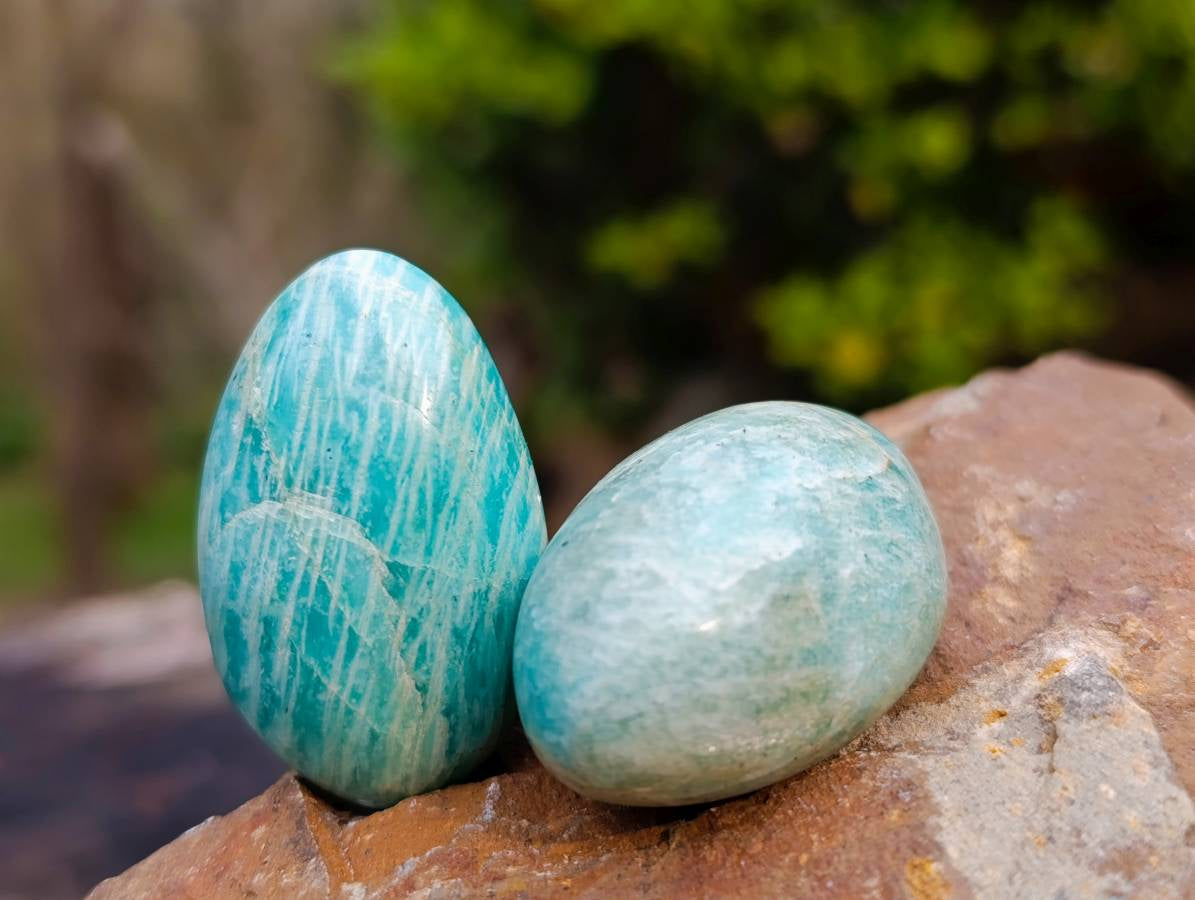 Polished Amazonite Free Forms x 12 From Madagascar - Toprock Gemstones and Minerals 