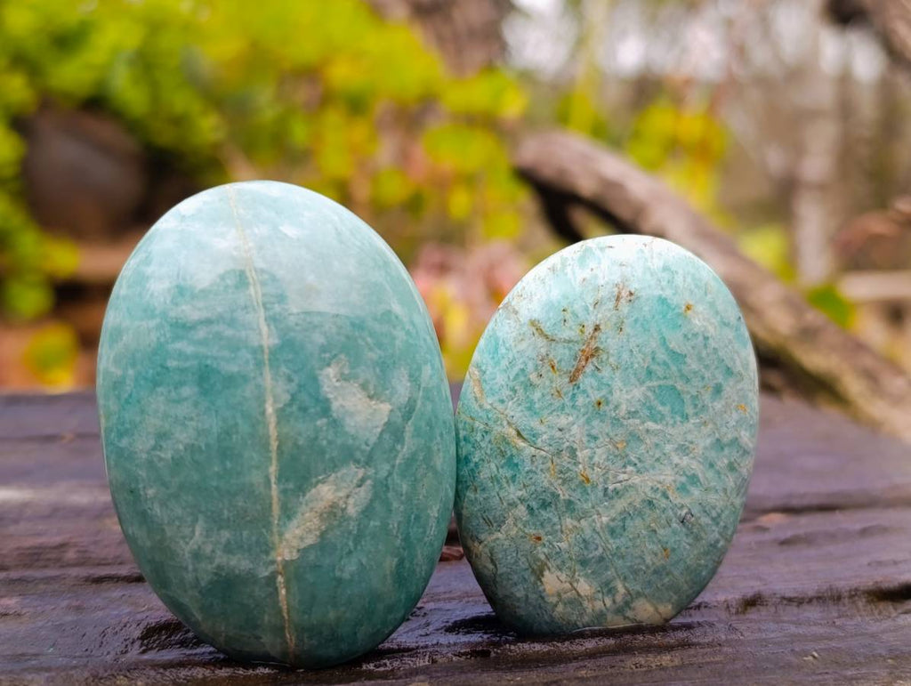 Polished Amazonite Free Forms x 12 From Madagascar - Toprock Gemstones and Minerals 