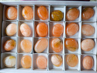 Polished Orange Twist Calcite Palm Stones x 24 From Madagascar - Toprock Gemstones and Minerals 