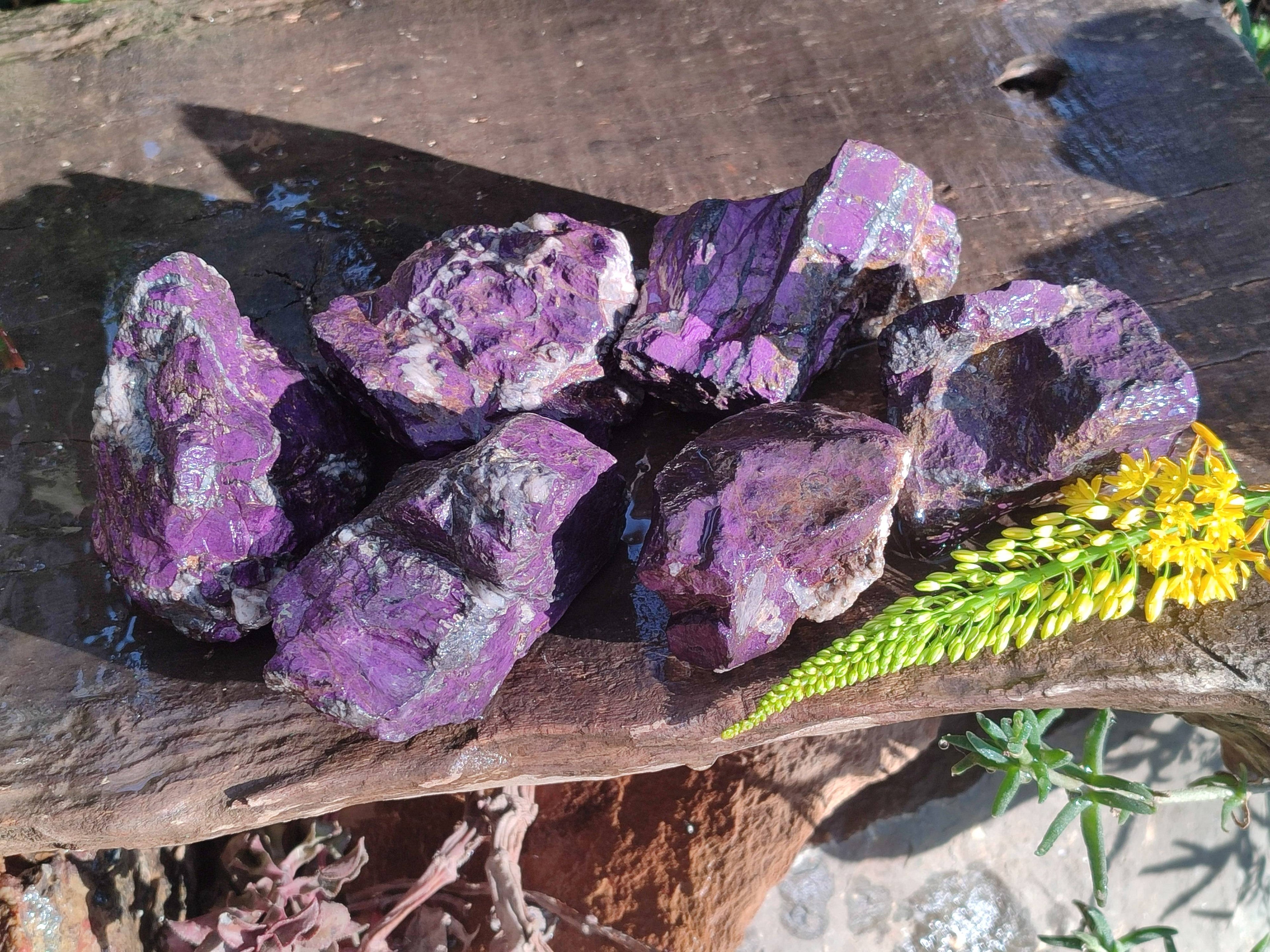 Natural Metallic Purpurite Cobbed Specimens x 6 From Erongo, Namibia - Toprock Gemstones and Minerals 
