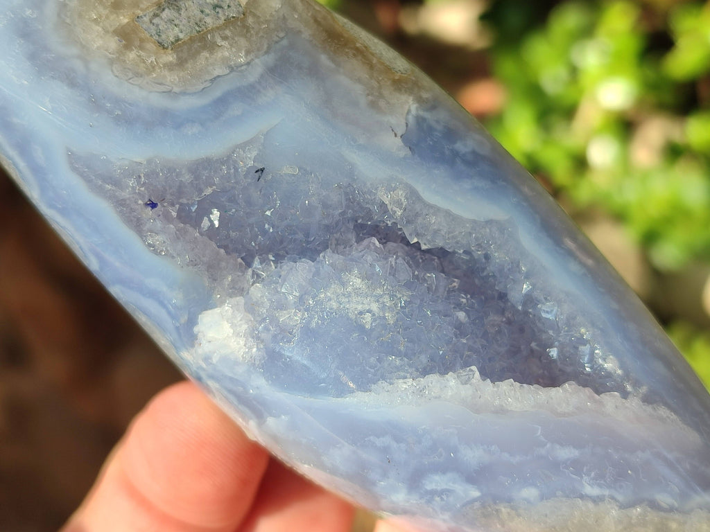 Polished Blue Lace Agate Geodes x 6 From Malawi - Toprock Gemstones and Minerals 