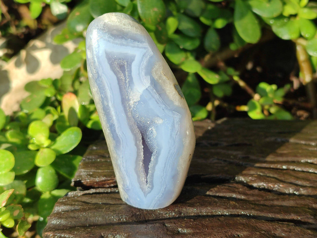 Polished Blue Lace Agate Geodes x 6 From Malawi - Toprock Gemstones and Minerals 