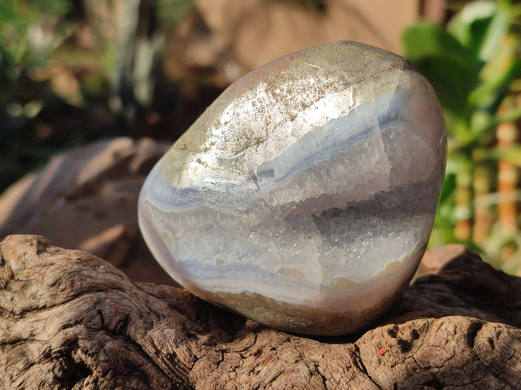 Polished Blue Lace Agate Geodes x 6 From Malawi - Toprock Gemstones and Minerals 