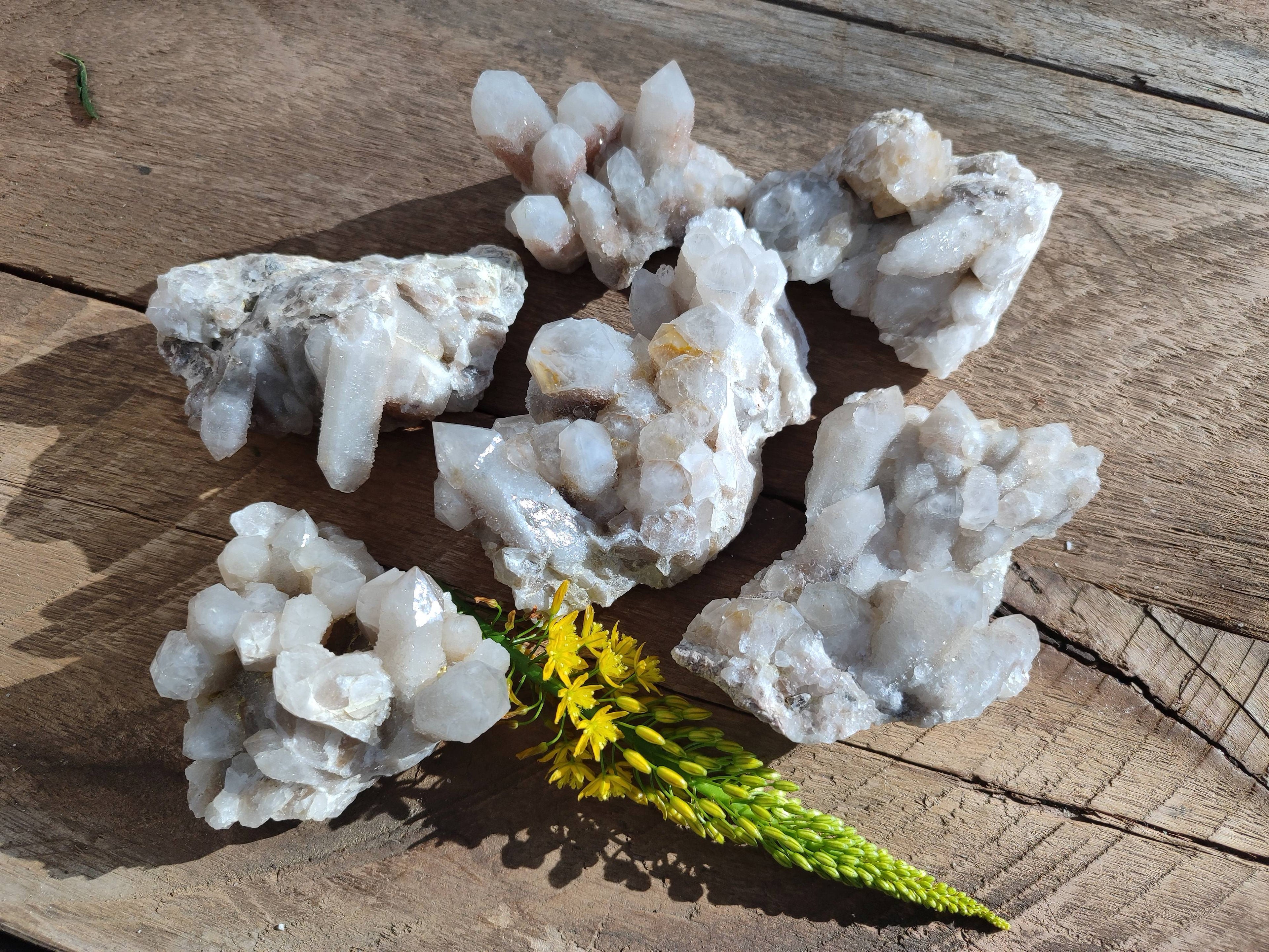 Natural Fairy Spirit Quartz Clusters x 6 From South Africa - Toprock Gemstones and Minerals 