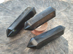 Polished Double Terminated Black Basalt Points x 4 From Madagascar - Toprock Gemstones and Minerals 