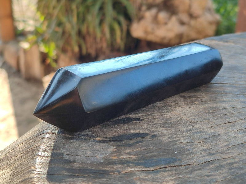 Polished Double Terminated Black Basalt Points x 4 From Madagascar - Toprock Gemstones and Minerals 