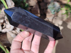 Polished Double Terminated Black Basalt Points x 4 From Madagascar - Toprock Gemstones and Minerals 