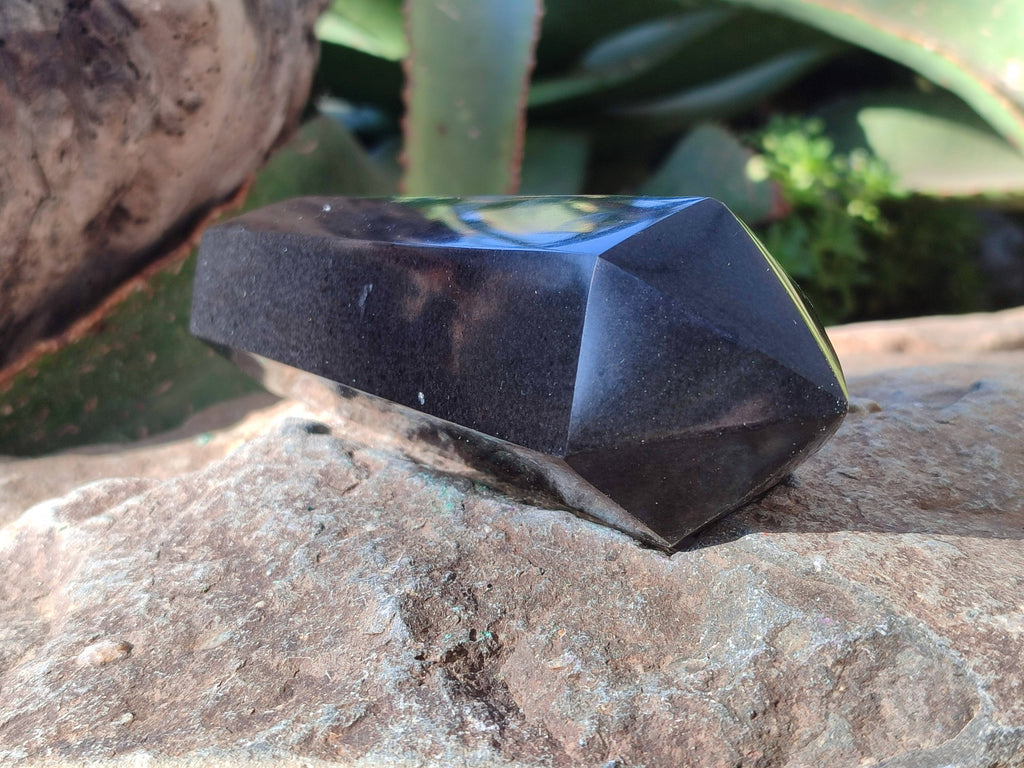 Polished Double Terminated Black Basalt Points x 4 From Madagascar - Toprock Gemstones and Minerals 