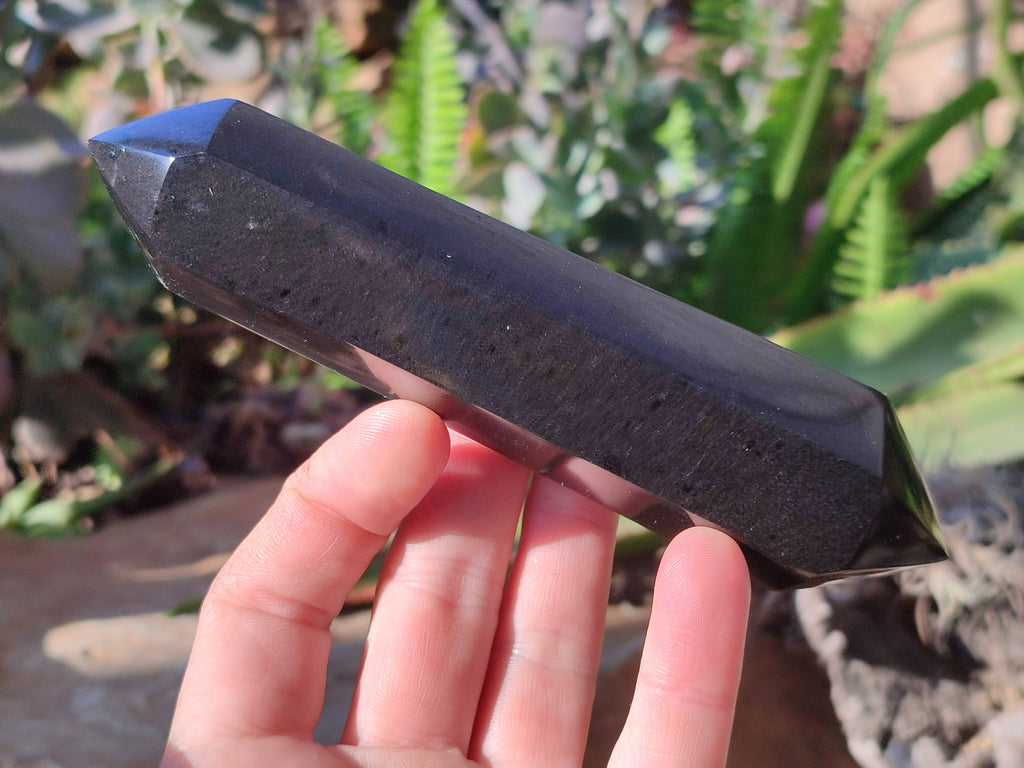 Polished Double Terminated Black Basalt Points x 4 From Madagascar - Toprock Gemstones and Minerals 