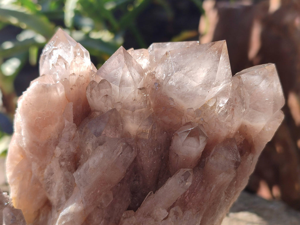 Natural Phantom Smokey Quartz Clusters x 2 From Luena, Congo - Toprock Gemstones and Minerals 