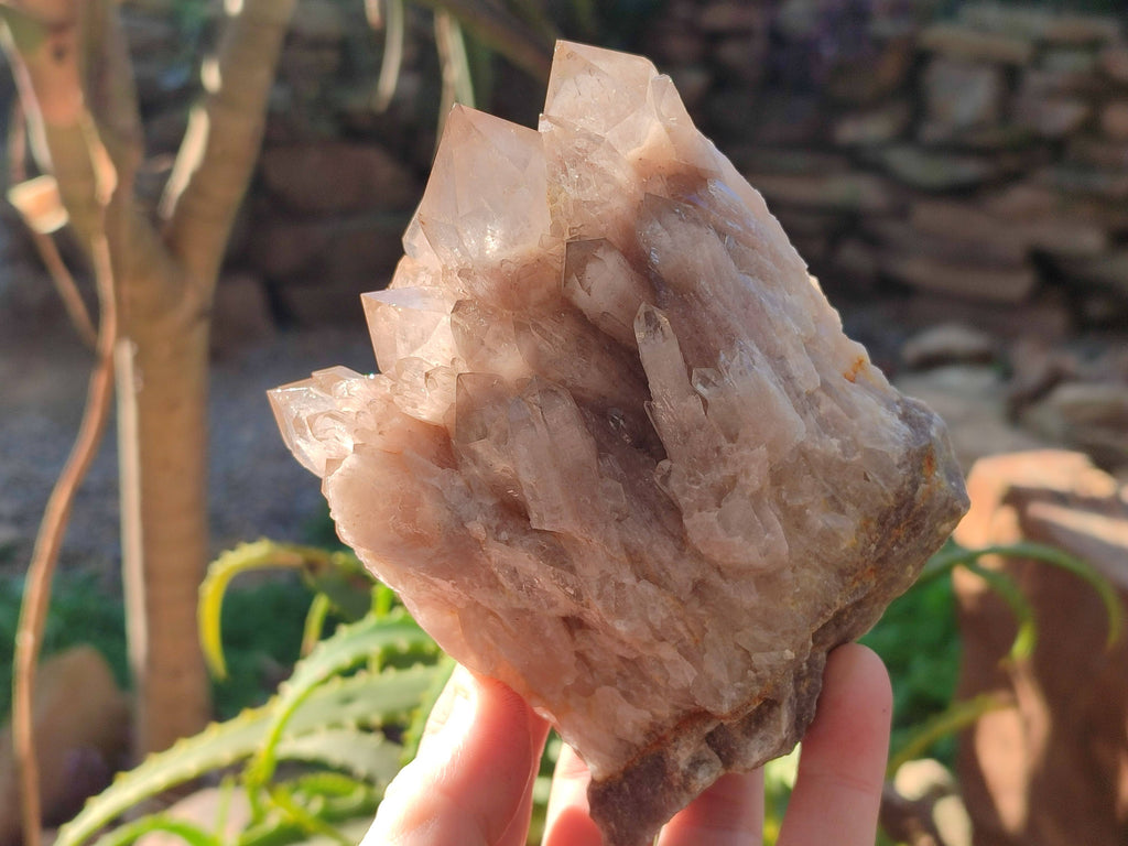Natural Phantom Smokey Quartz Clusters x 2 From Luena, Congo - Toprock Gemstones and Minerals 