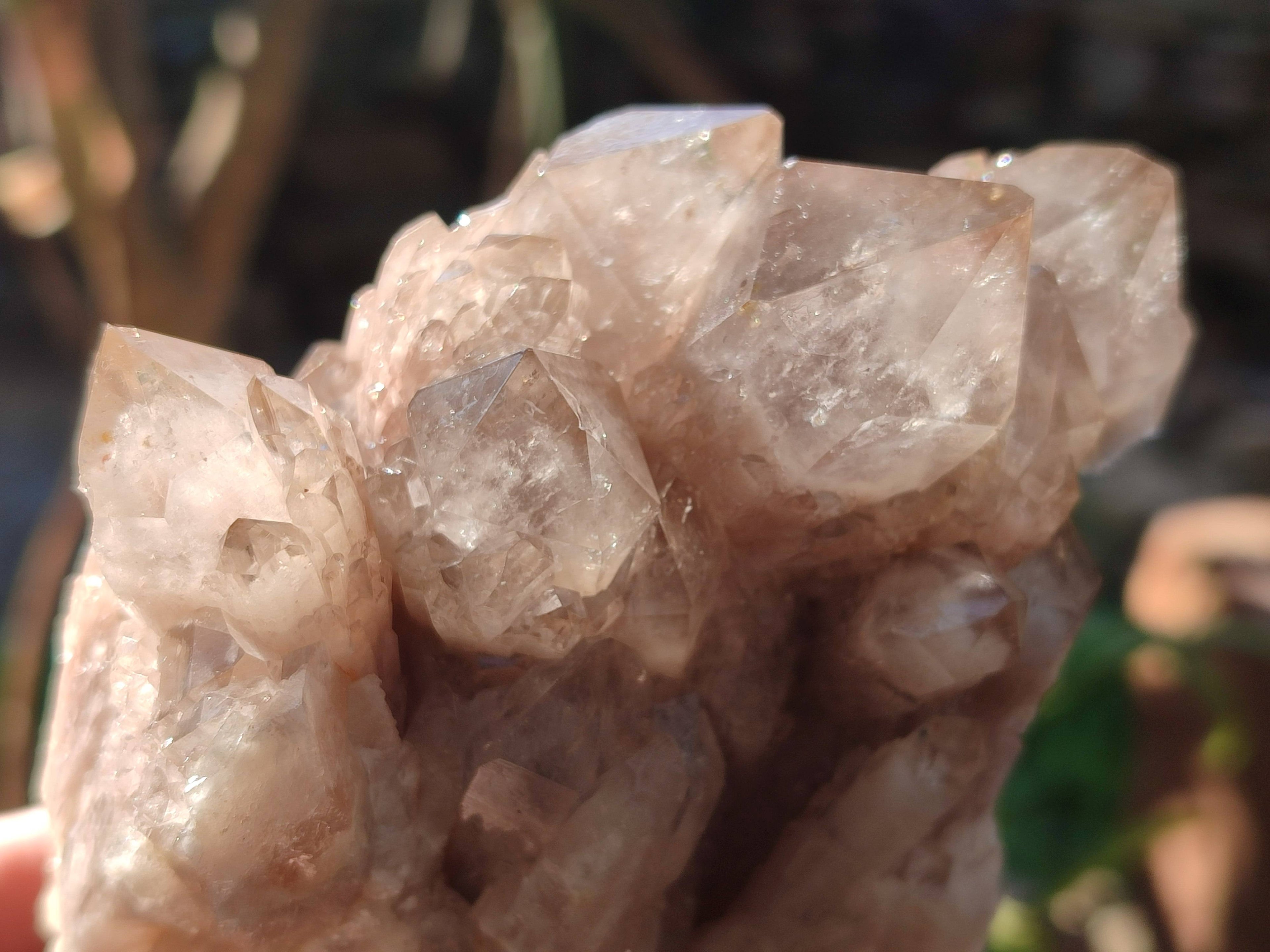 Natural Phantom Smokey Quartz Clusters x 2 From Luena, Congo - Toprock Gemstones and Minerals 