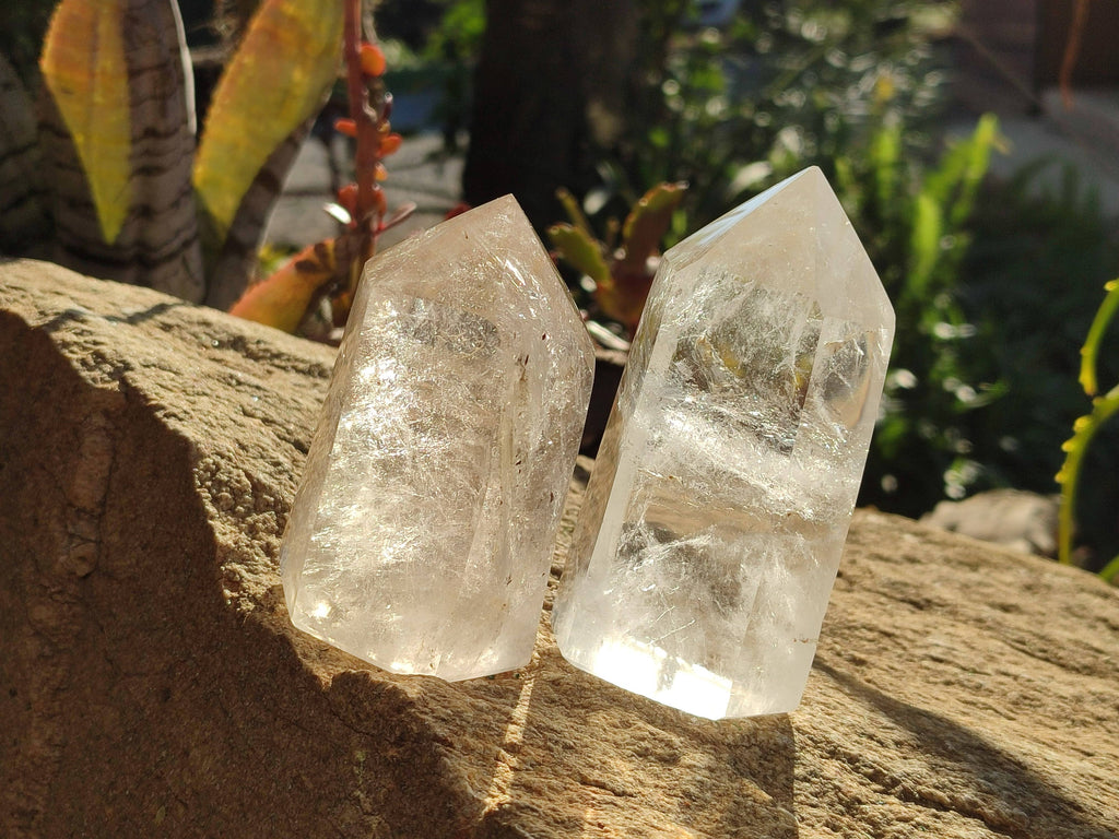 Polished Clear Quartz Crystals x 6 From Madagascar - Toprock Gemstones and Minerals 