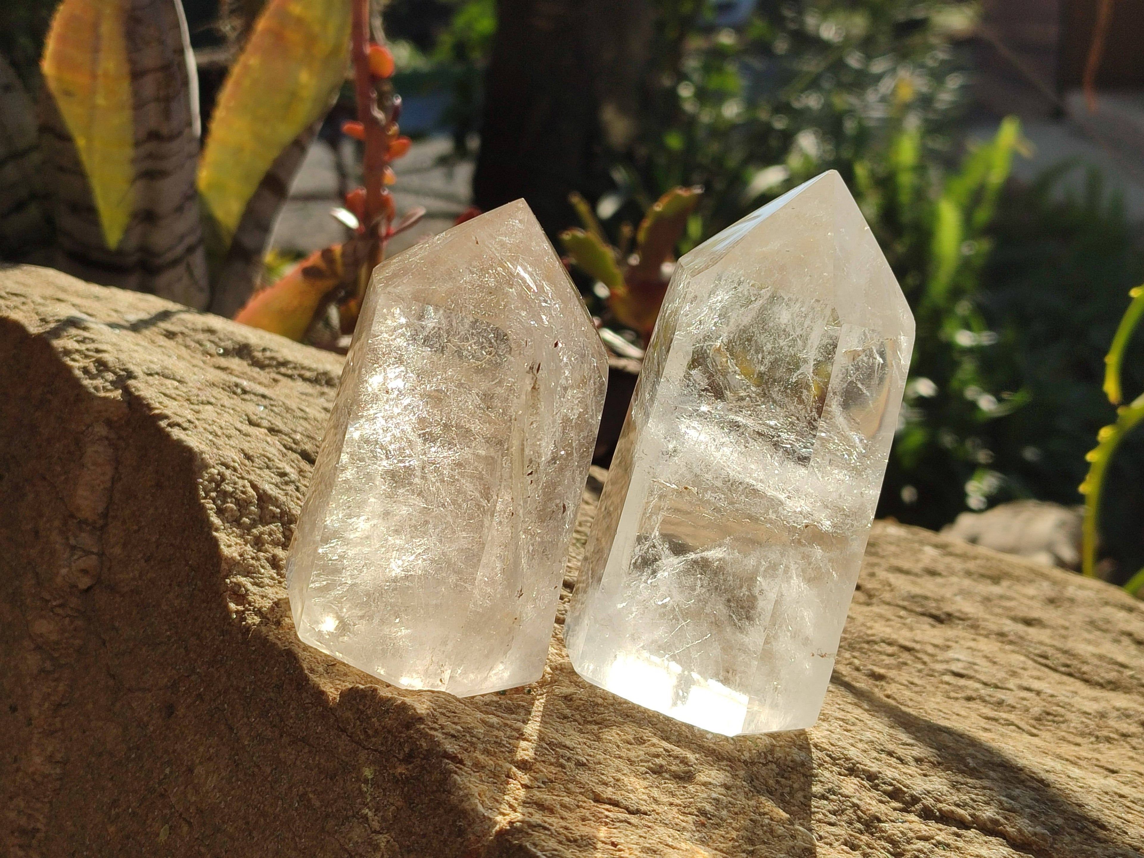 Polished Clear Quartz Crystals x 6 From Madagascar - Toprock Gemstones and Minerals 
