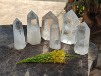 Polished Clear Quartz Crystals x 6 From Madagascar - Toprock Gemstones and Minerals 