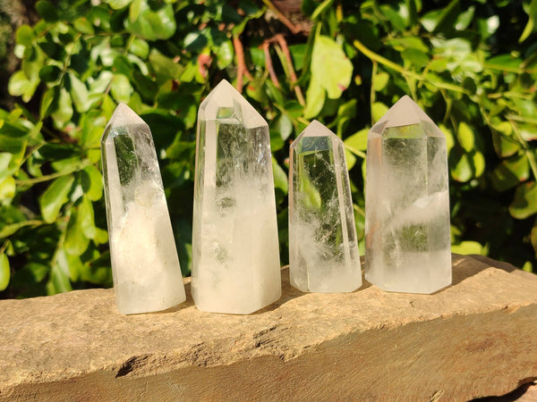 Polished Clear Quartz Crystals x 6 From Madagascar