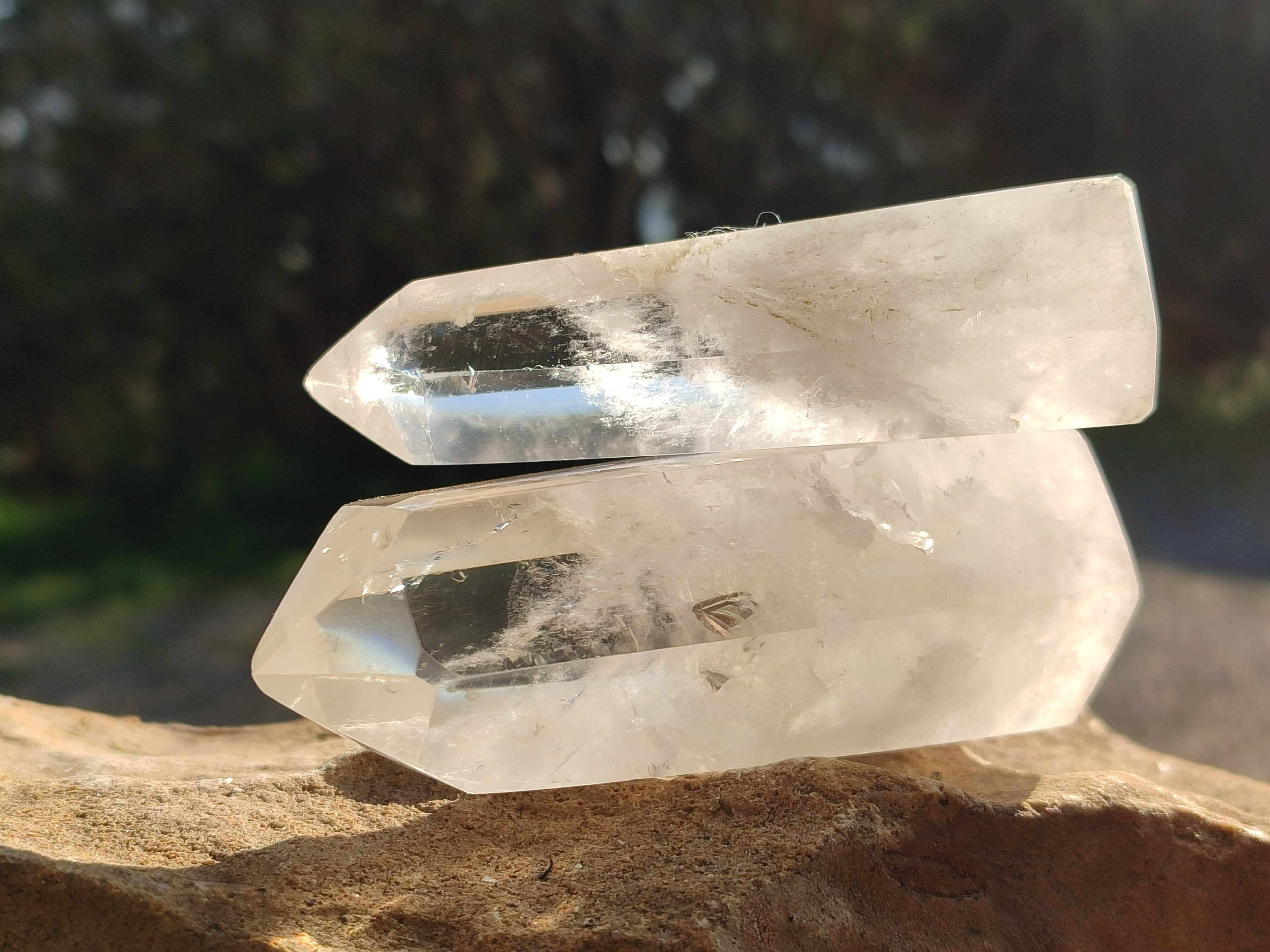 Polished Clear Quartz Crystals x 6 From Madagascar - Toprock Gemstones and Minerals 