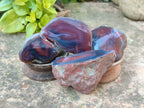 Polished On One Side Red Sashe River Agate Nodules x 20 From Zimbabwe - Toprock Gemstones and Minerals 