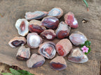 Polished On One Side Red Sashe River Agate Nodules x 20 From Zimbabwe - Toprock Gemstones and Minerals 
