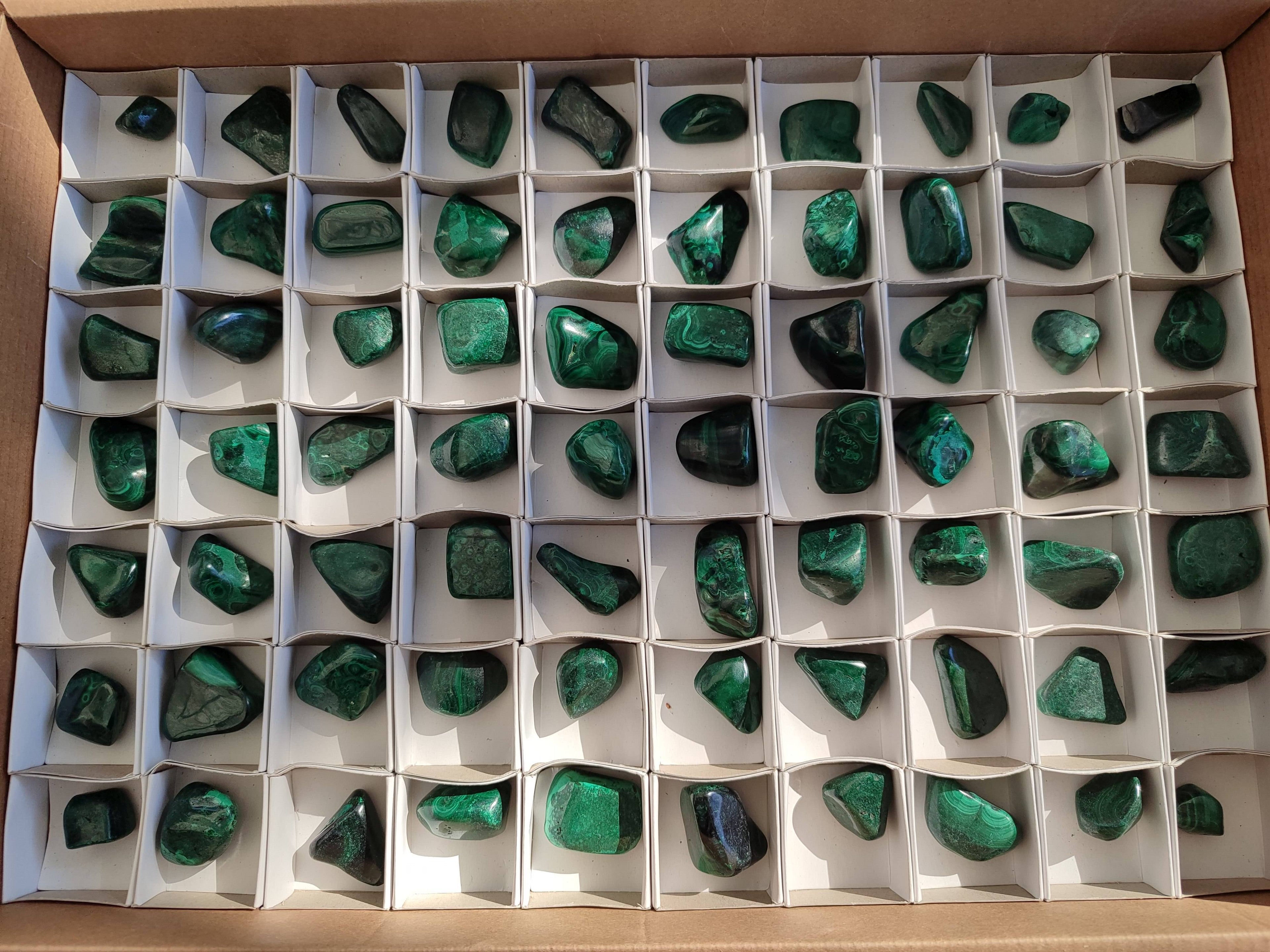 Polished Flower Banded Malachite Free Forms x 70 From Congo - Toprock Gemstones and Minerals 