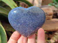 Polished Lazulite Hearts x 6 From Madagascar