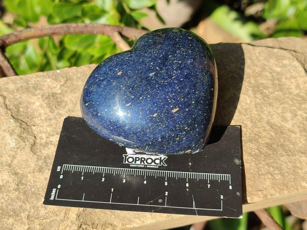 Polished Lazulite Hearts x 6 From Madagascar - Toprock Gemstones and Minerals 