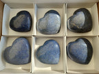 Polished Lazulite Hearts x 6 From Madagascar - Toprock Gemstones and Minerals 