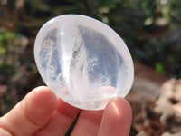 Polished Girasol Pearl Quartz Palm Stones x 12 From Ambatondrazaka, Madagascar - Toprock Gemstones and Minerals 