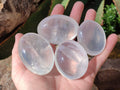 Polished Girasol Pearl Quartz Palm Stones x 12 From Ambatondrazaka, Madagascar - Toprock Gemstones and Minerals 