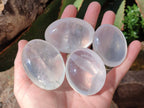 Polished Girasol Pearl Quartz Palm Stones x 12 From Ambatondrazaka, Madagascar - Toprock Gemstones and Minerals 