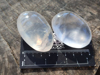 Polished Girasol Pearl Quartz Palm Stones x 12 From Ambatondrazaka, Madagascar - Toprock Gemstones and Minerals 