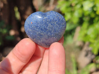 Polished Mini Lazulite Hearts x 35 From Madagascar