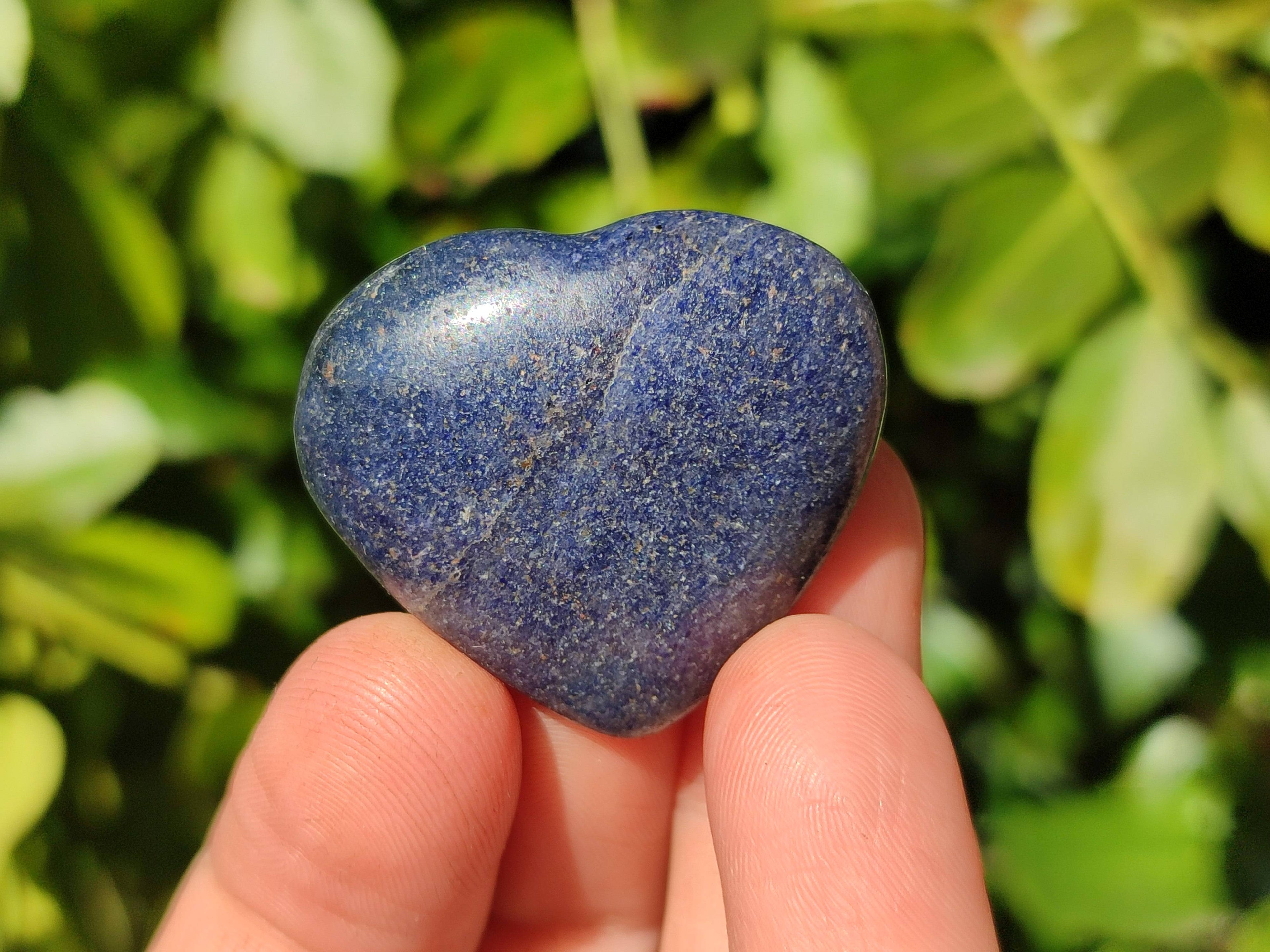 Polished Mini Lazulite Hearts x 35 From Madagascar - Toprock Gemstones and Minerals 