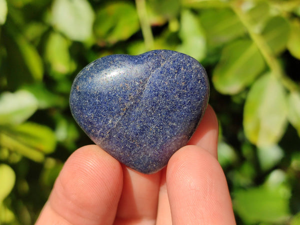 Polished Mini Lazulite Hearts x 35 From Madagascar